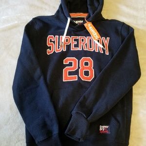 Superdry Mens Academy Sport Applique Hoodie - Navy